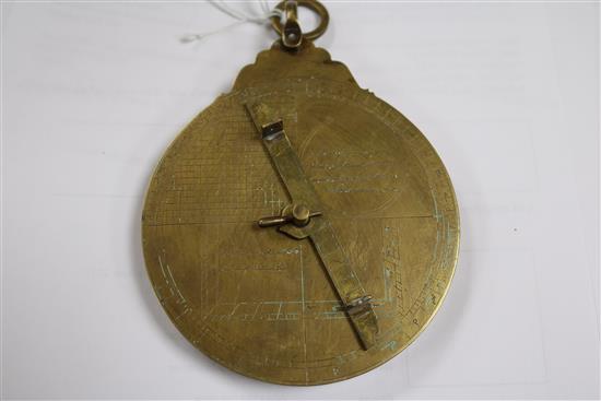 An Islamic brass astrolabe